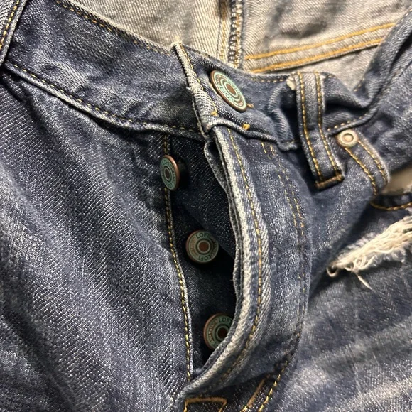 Loft Boyfriend Button-fly Cropped Distressed Jeans Sz 6 28 in waist NWT - Picture 4 of 4